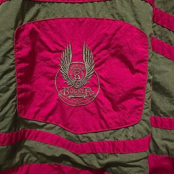 VTG Bogner Winter Ski Jacket Sz44 Oversized 4XL Insulated Puffer Red Green *READ - Picture 8 of 12